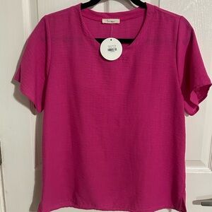 Pink Short Sleeve Blouse